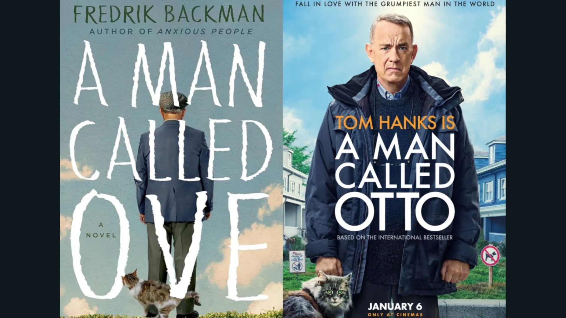 Poster featuring two films: "The Man Called Otto" and "A Man Called Otto," showcasing their titles and key visuals.