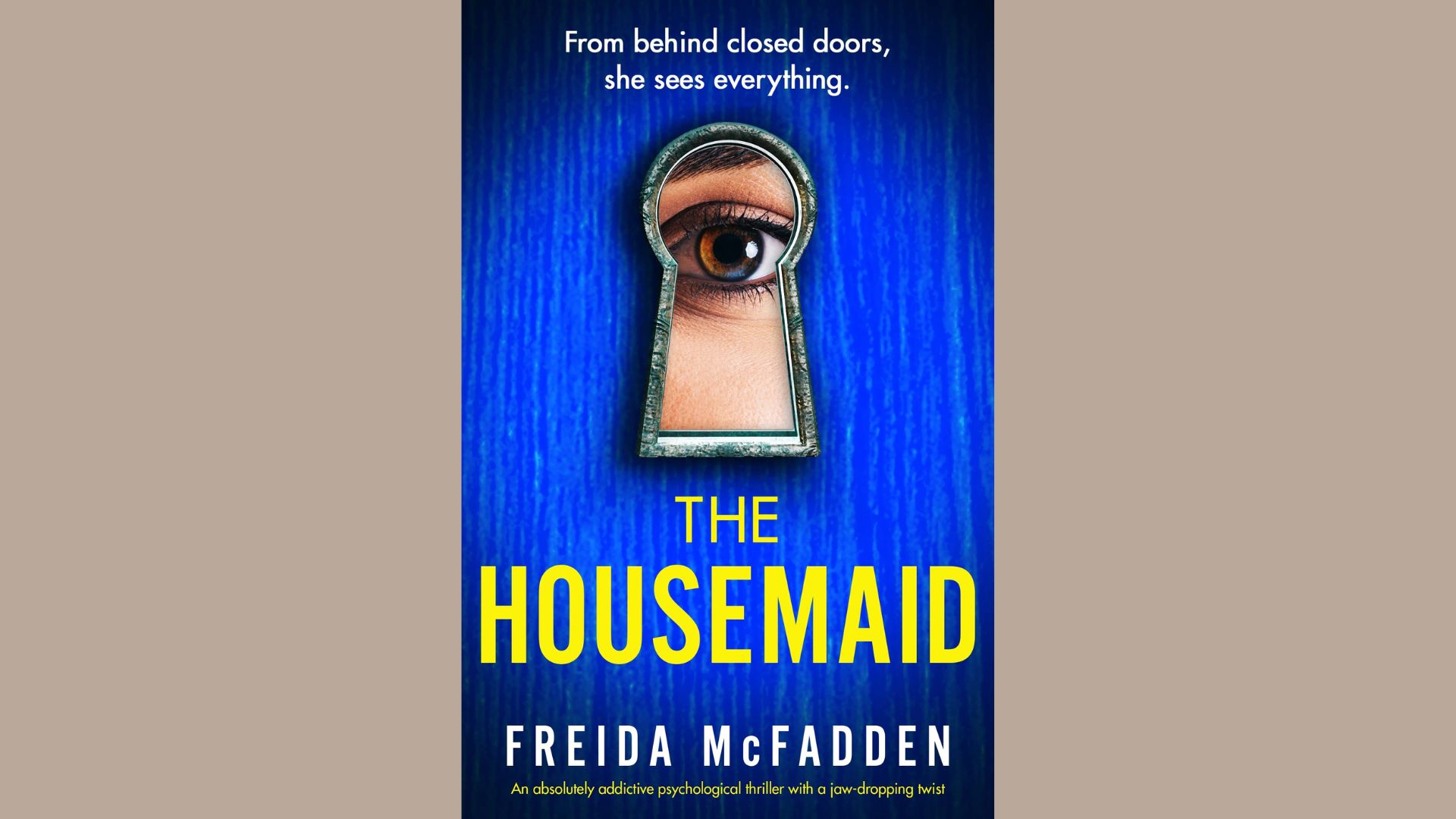 Cover art of "The Housemaid" audiobook, showcasing a mysterious woman in a classic setting with shadows and intrigue.