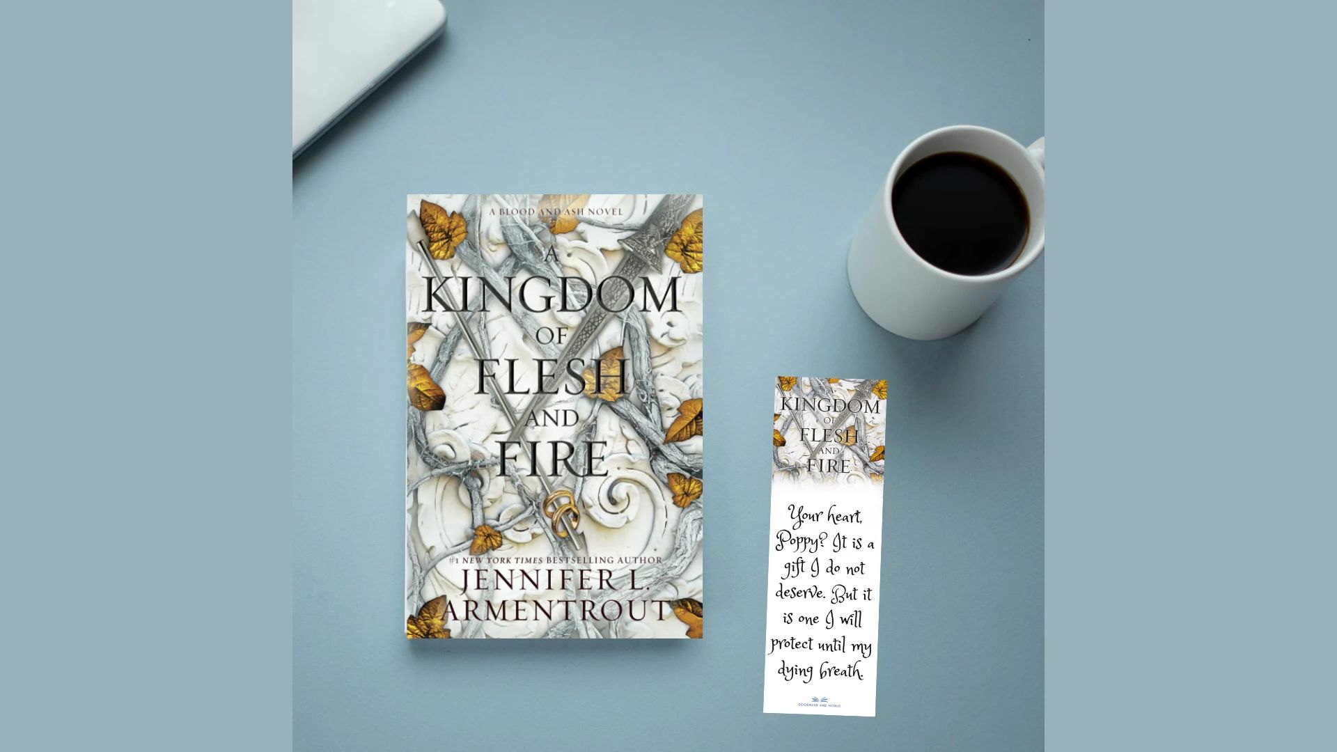 Book cover of "Kingdom of Flesh Fire," featuring a dramatic illustration of flames and a dark, mystical landscape.