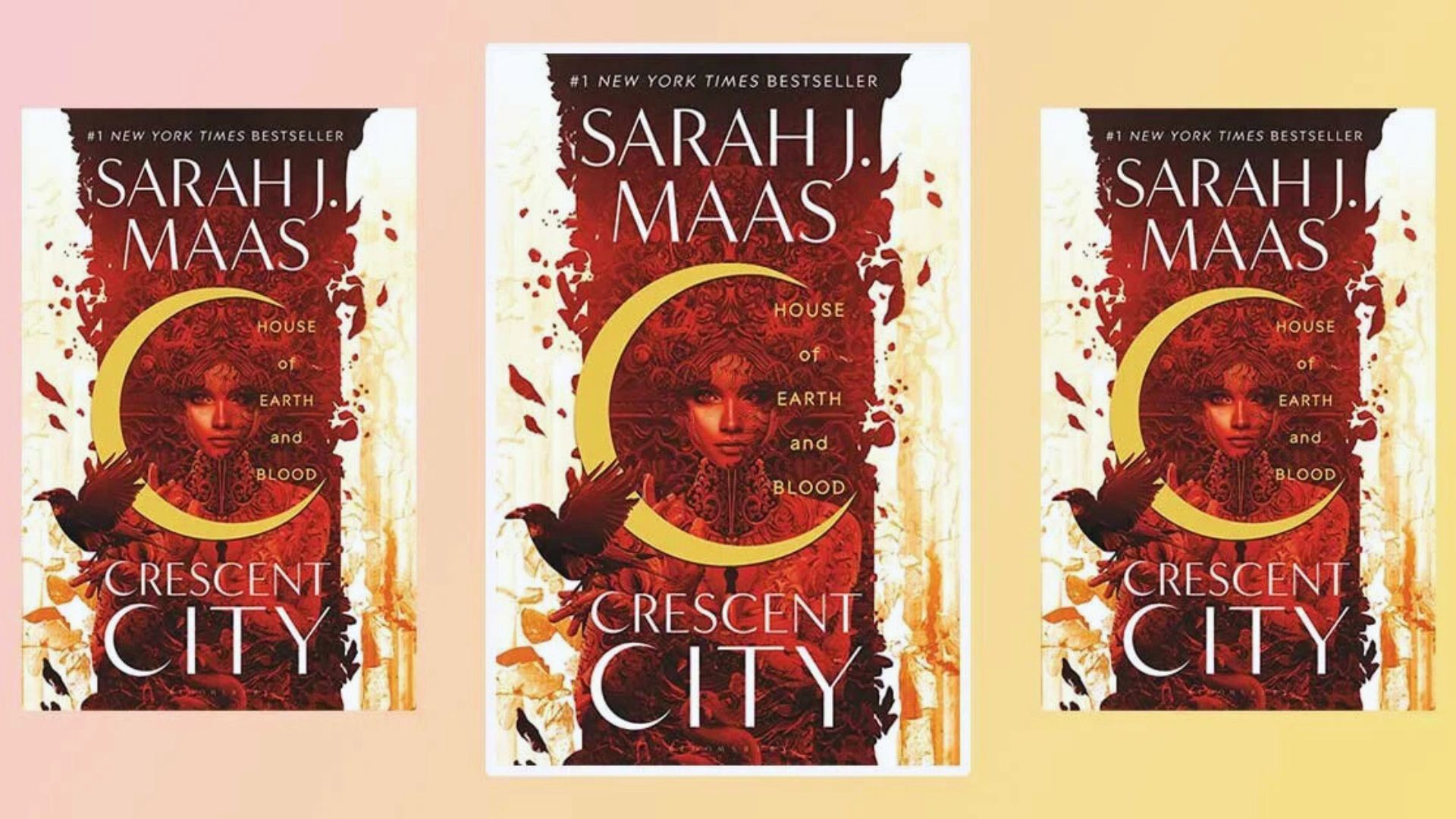 Cover of the book "Crescent City," featuring a mystical cityscape with vibrant colors and intricate details.