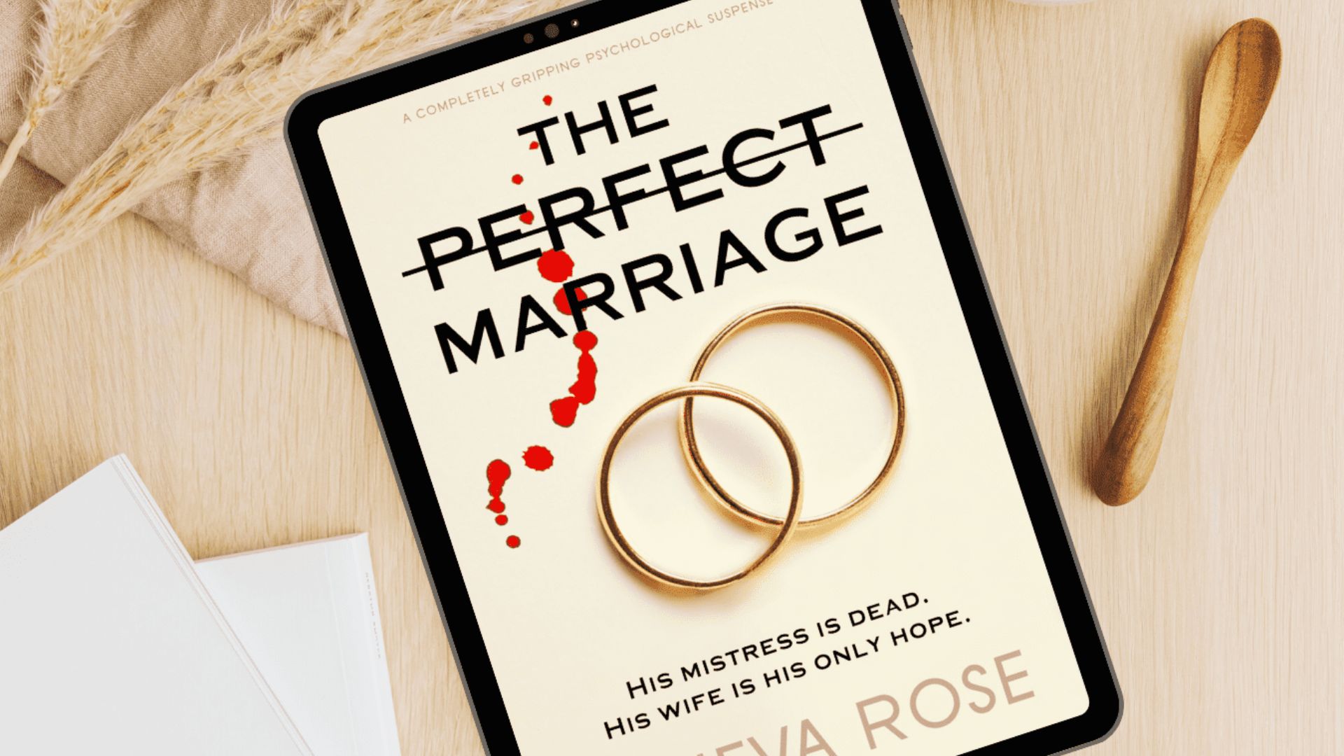 Cover of "The Perfect Marriage" by Jeneva Rose, featuring a romantic design with soft colors and elegant typography.