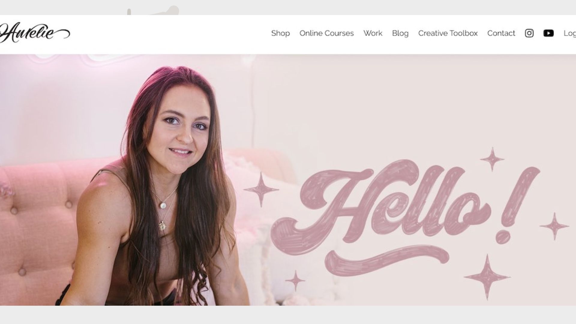Image of a woman with the word “hello” displayed, representing greeting and communication.