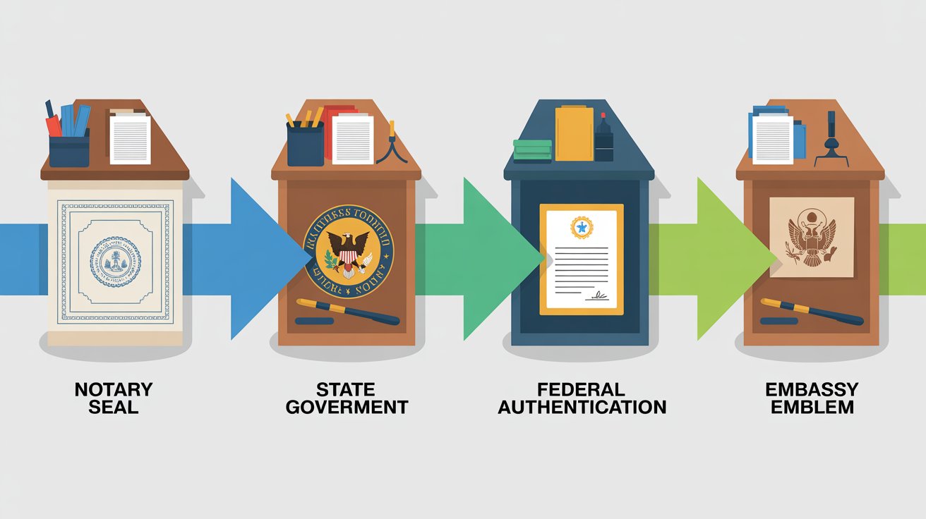 Step-by-step educational certificate attestation process from notary to embassy