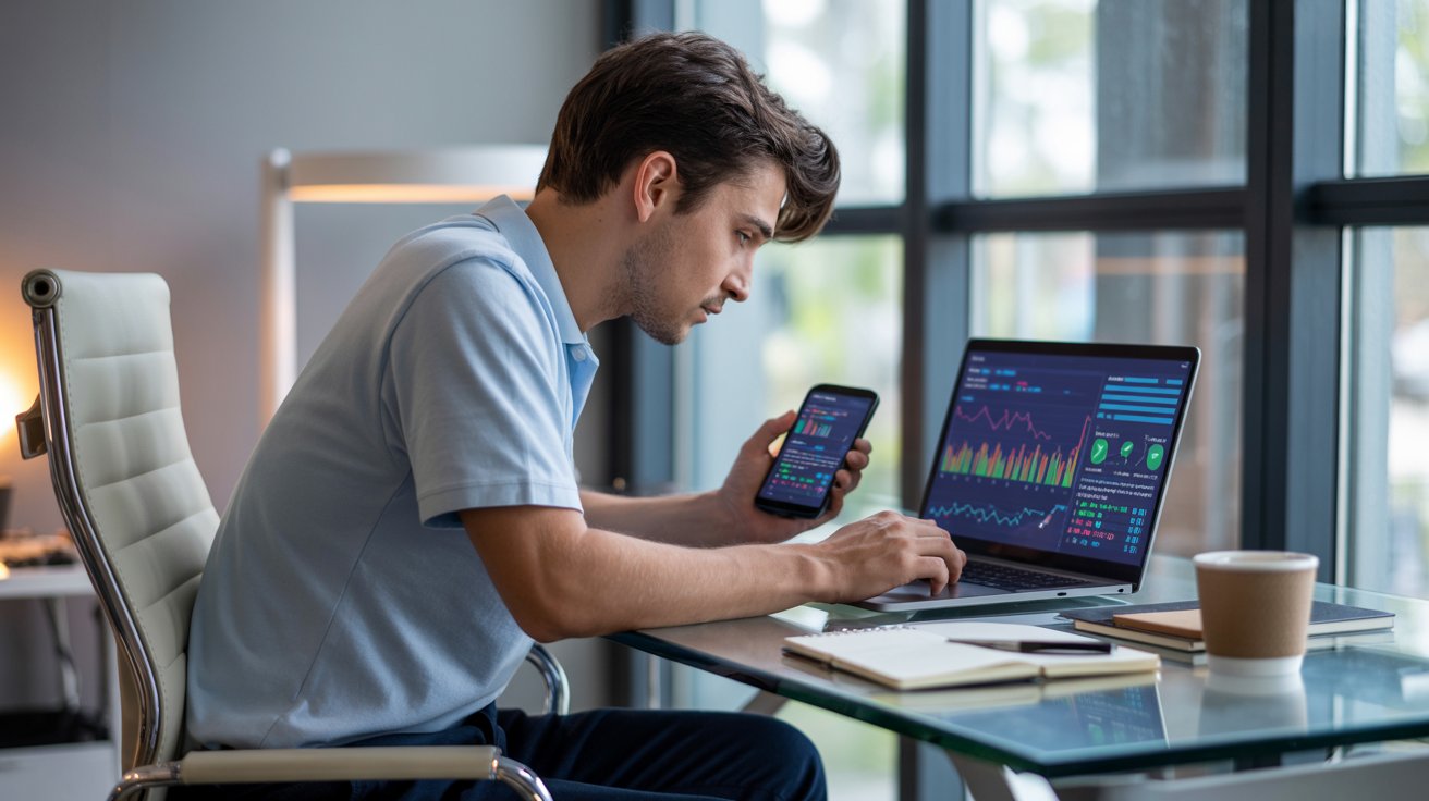Social media manager tracking engagement metrics