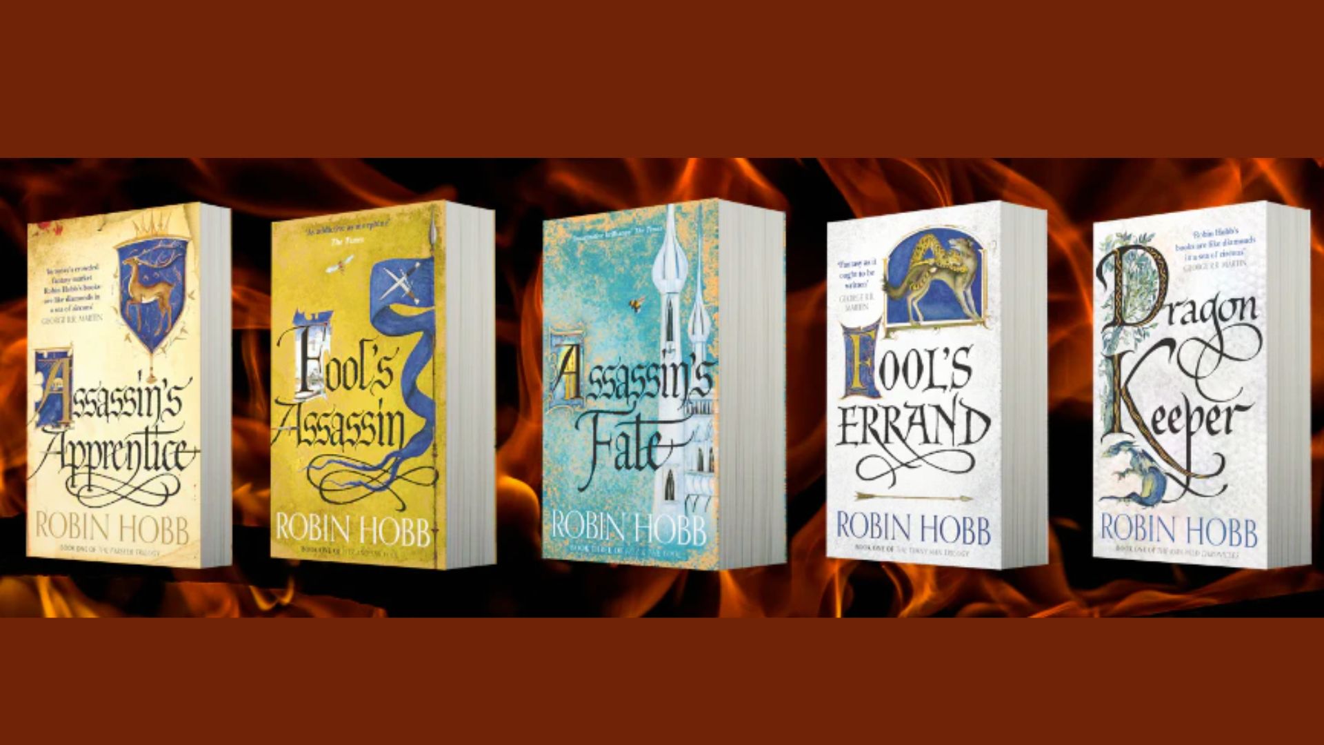 Cover of Different series by Robin Hobb, highlighting the recommended reading order for new readers.