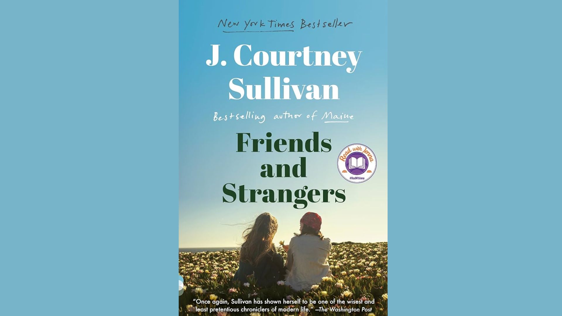 "Book cover art for 'Friends and Strangers,' featuring abstract design elements and bold typography."