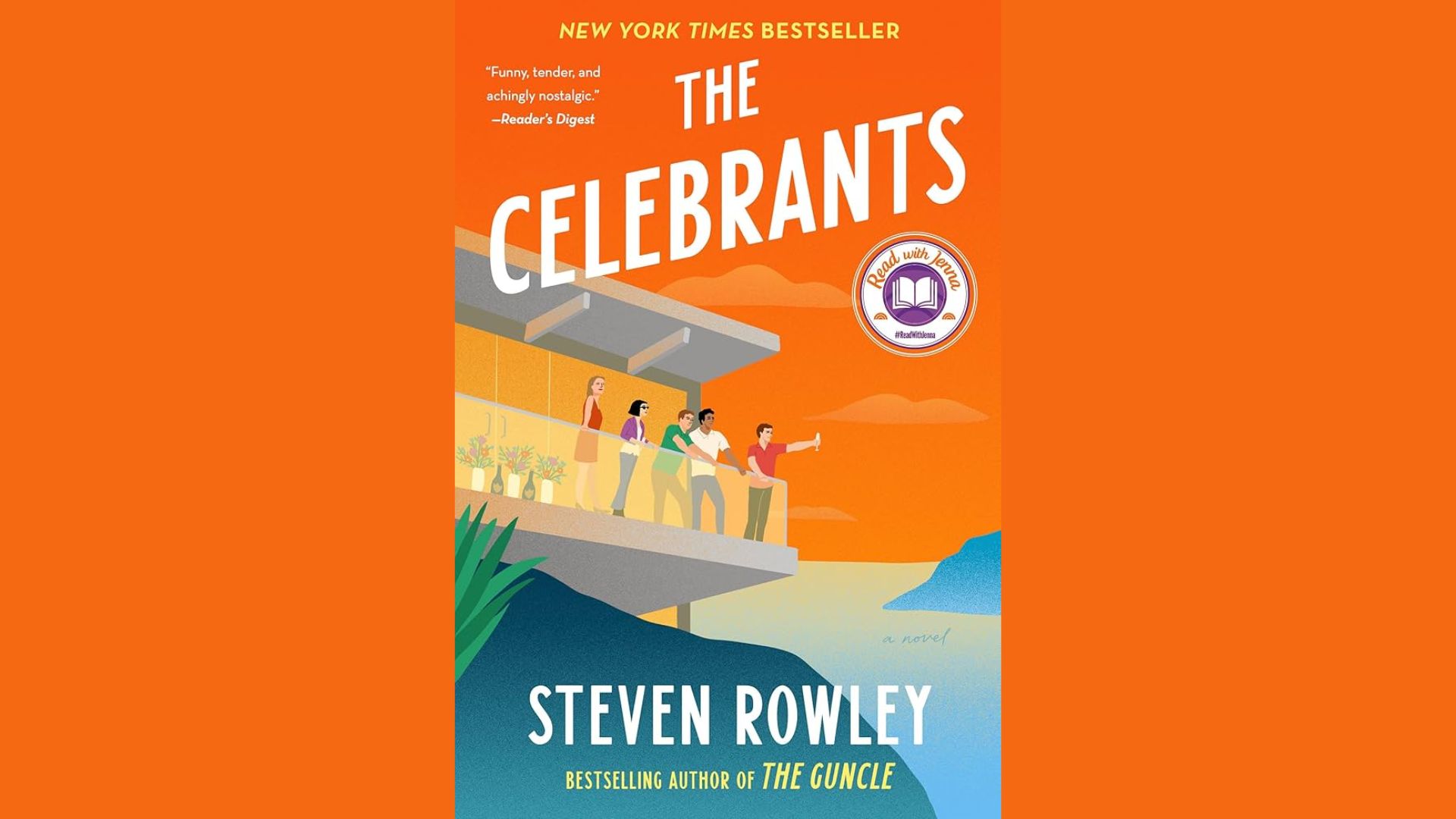 "Cover of 'The Celebrants' by Steven Rowley, featuring vibrant colors and an abstract design that evokes celebration."