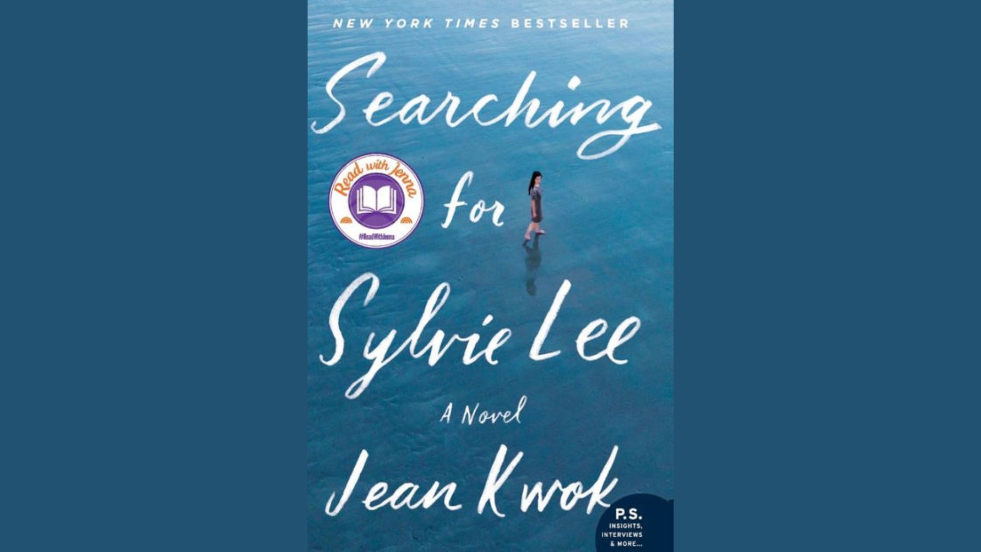 "Cover of 'Searching for Sylvie Lee,' featuring a close-up of a woman's face with a thoughtful expression against a simple background."