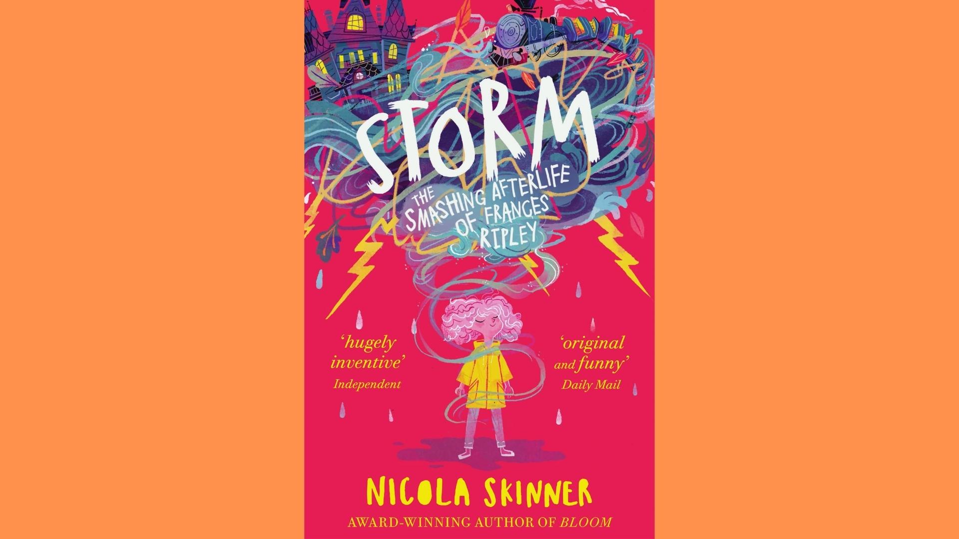 Storm The Smashing Afterlife of Frances Ripley cover showing girl in raincoat under swirling storm.