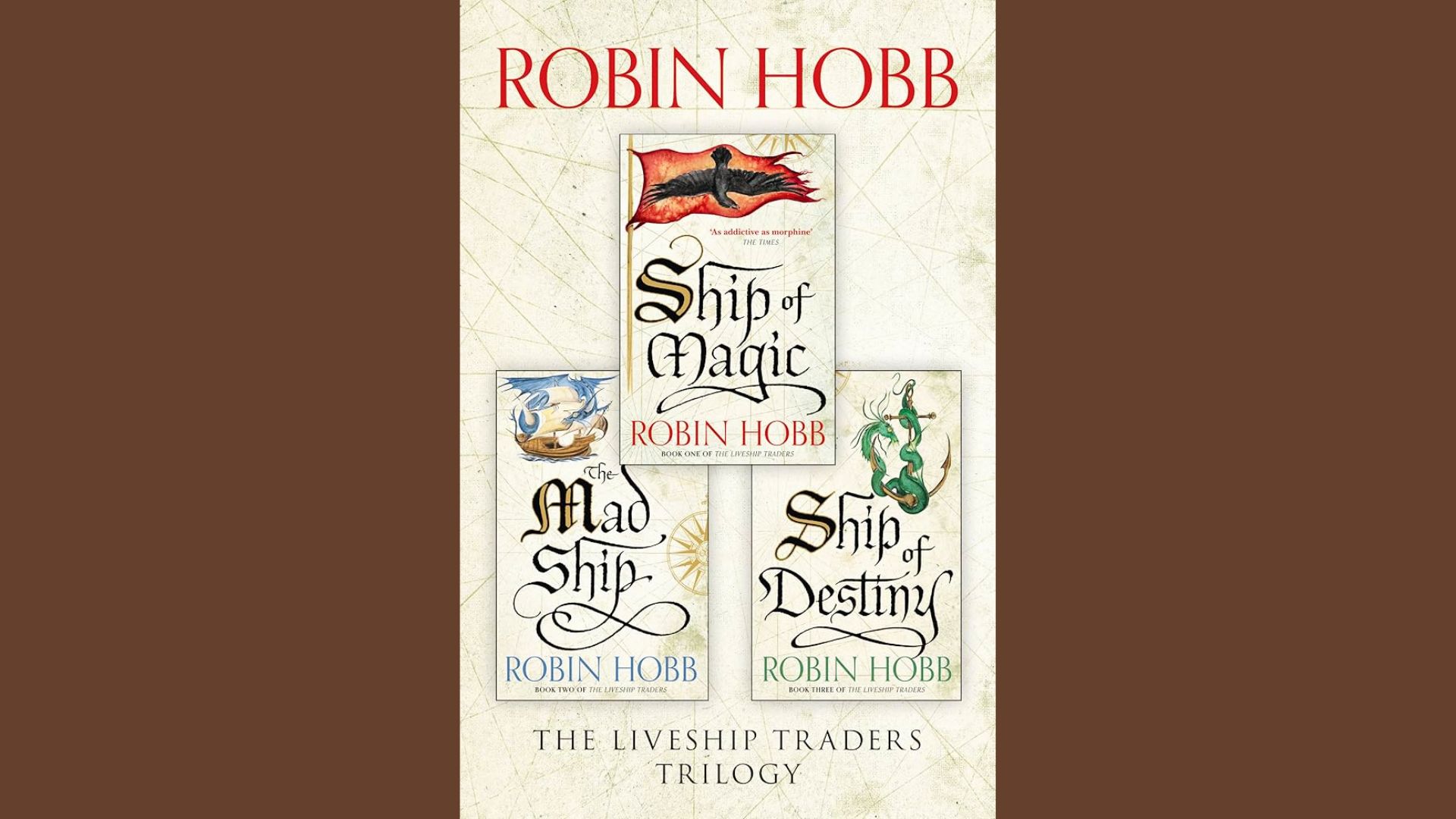 Visual guide to the reading order of Robin Hobb's " Ship of Magic” series.