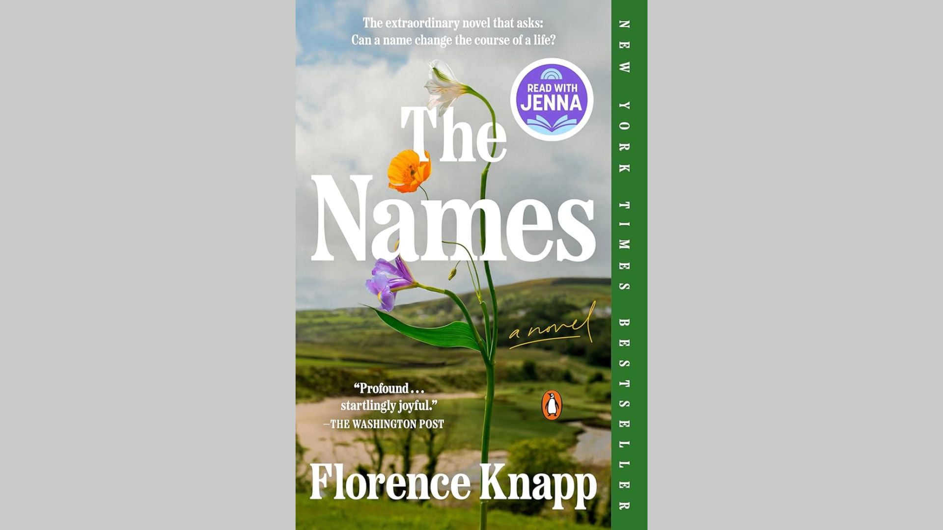"The image features the title 'The Names' by Florence Knapp, displayed prominently against a simple background."