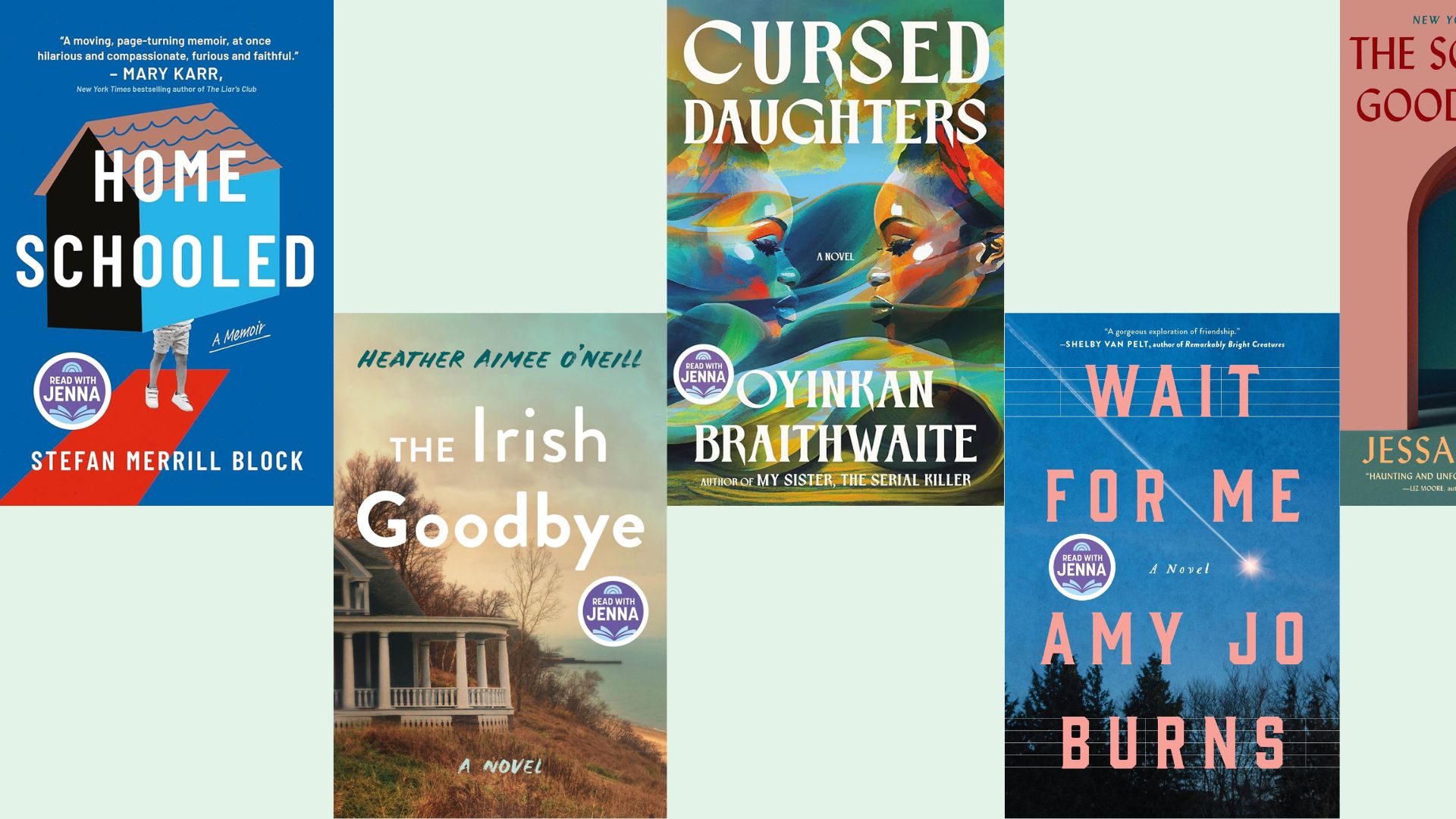 "A visually appealing display of the year's best books, featuring colorful covers and titles prominently showcased."