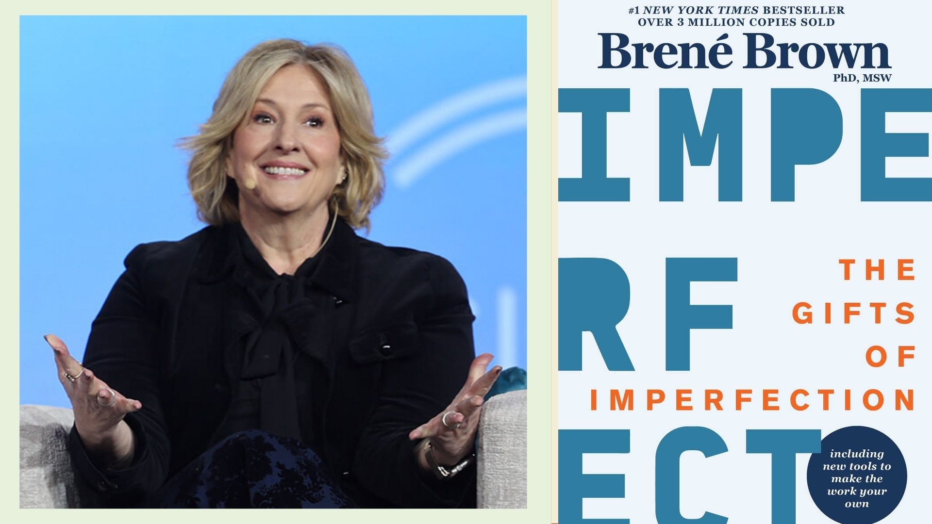 Featured image of a smiling woman with long blond hair, illustrating Brené Brown's "The Gifts of Imperfection" Book.