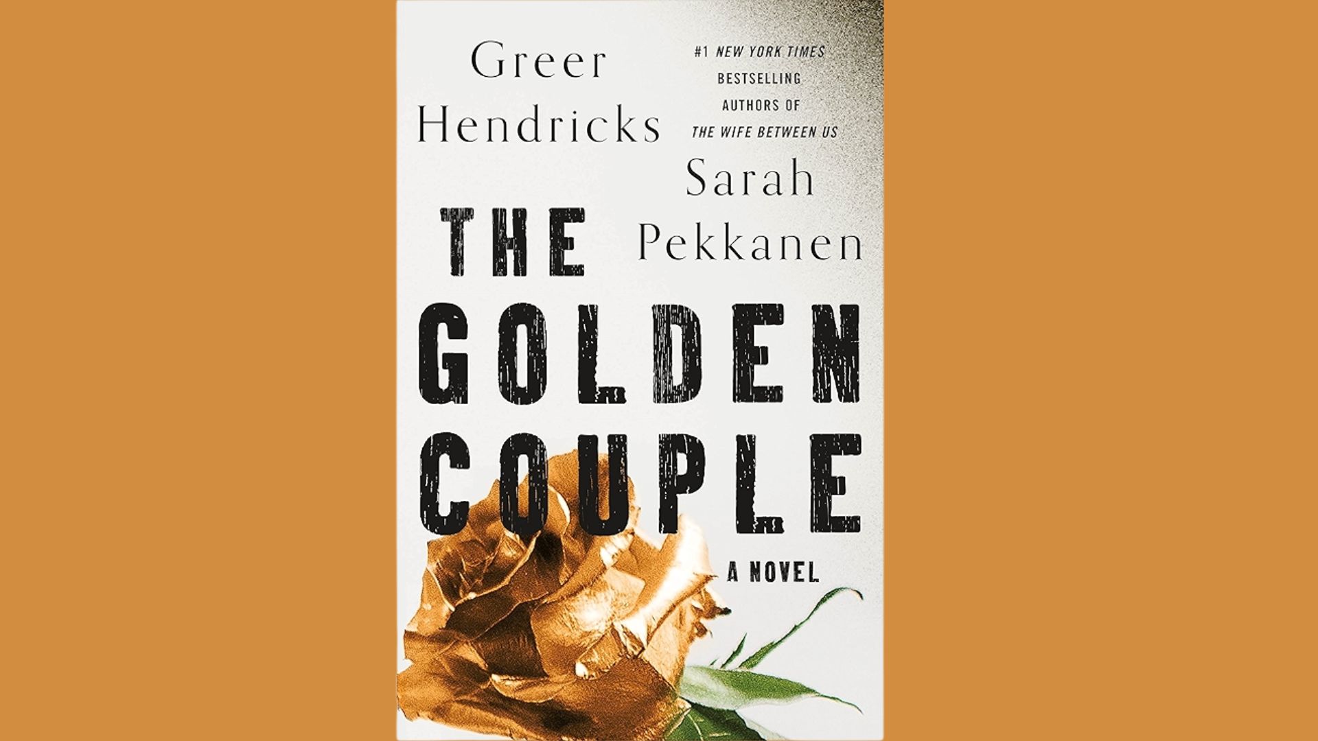 Cover of "The Golden Couple" by Sarah Pekkanen, featuring a couple in a warm embrace against a soft background.