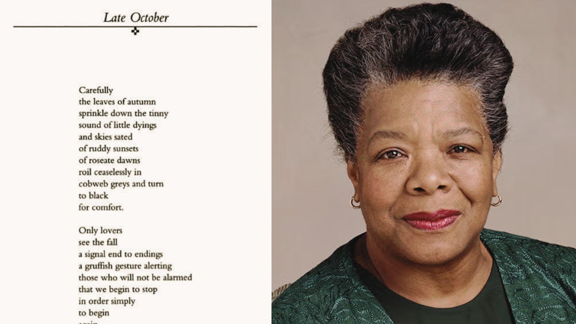 image of poet Maya Angelou and her poem.