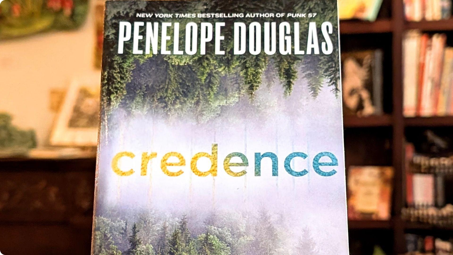 "Credence" by Penelope Douglas, NYT bestselling author of Punk 57, displayed in a bookstore.