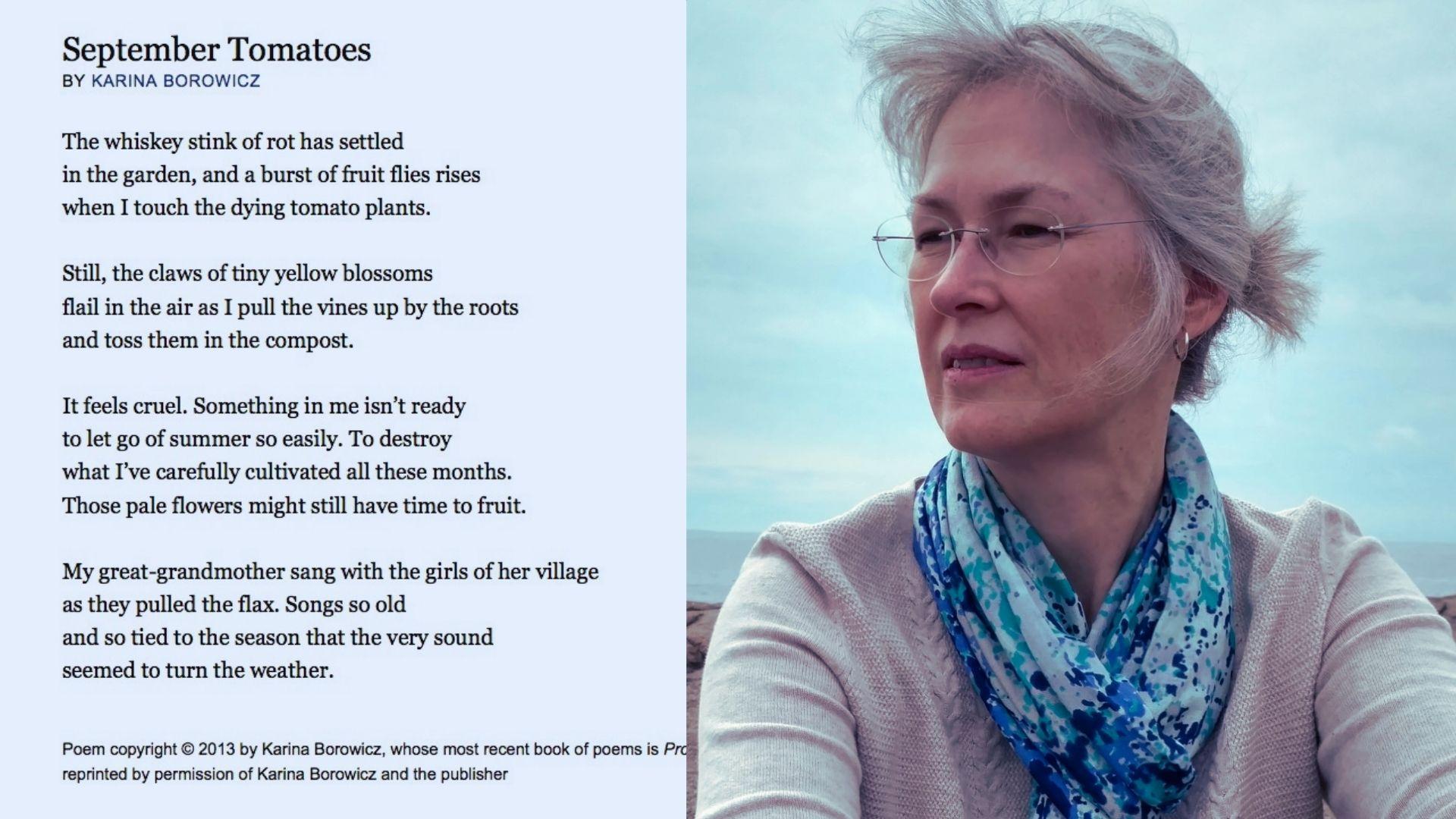picture of Karina Borowicz and her poem.