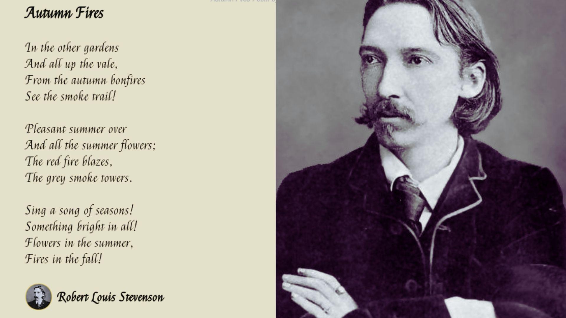 image of Robert Louis Stevenson and his poem.