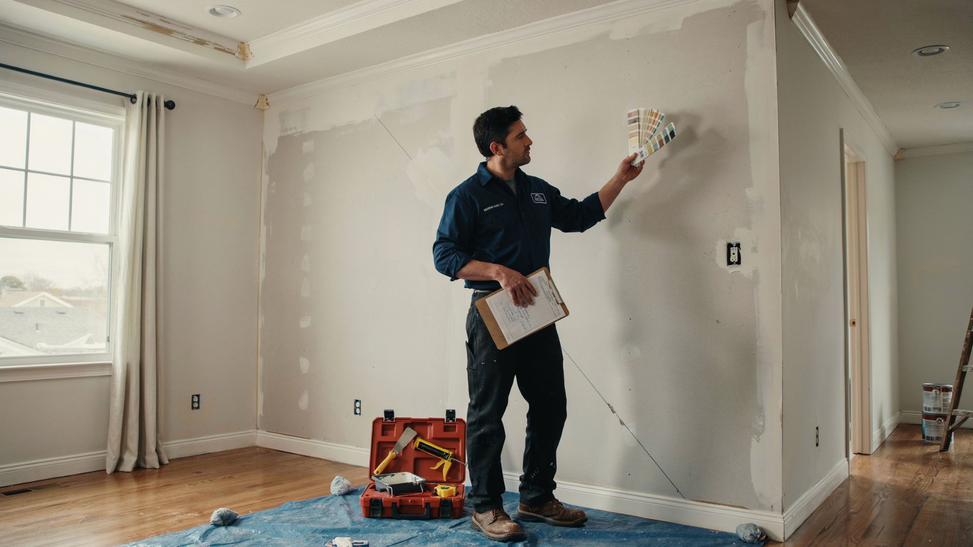 Factors influencing interior house painting costs being assessed.