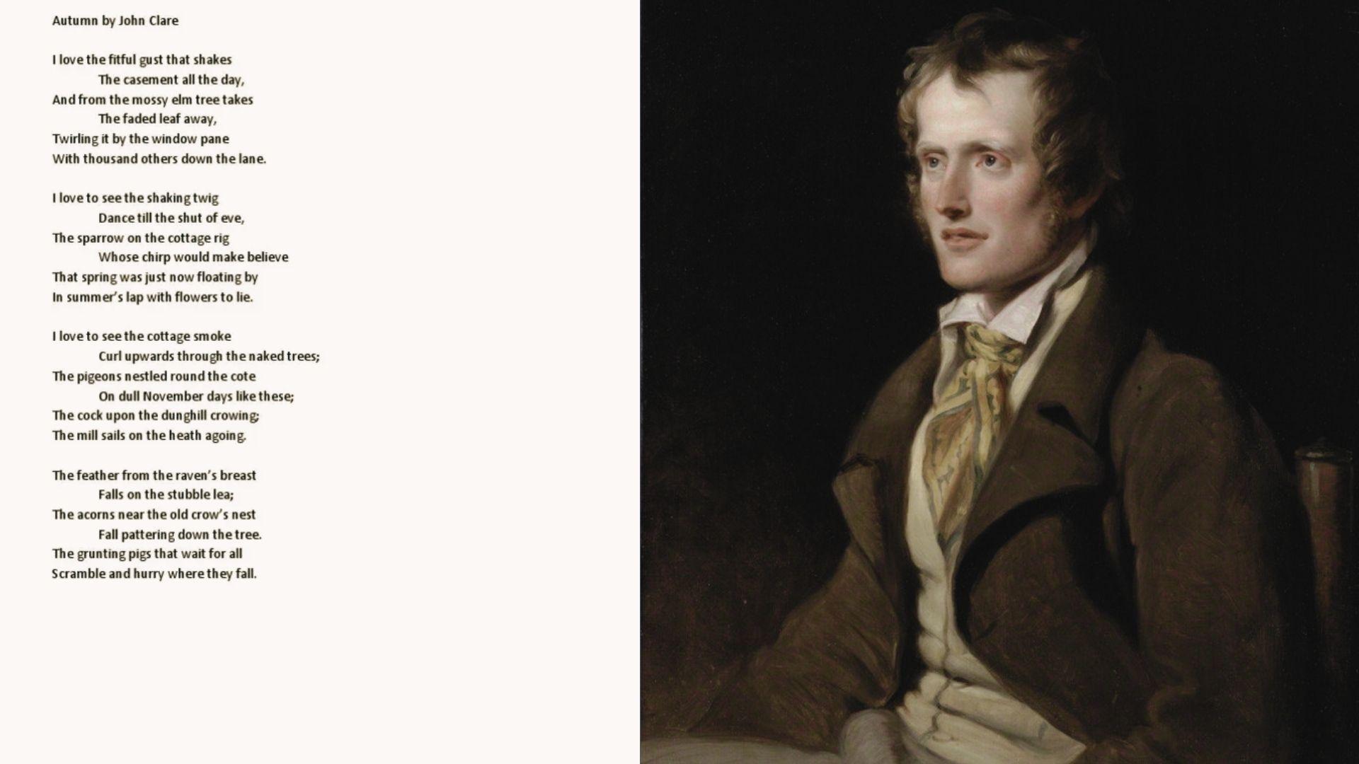 picture showing John Clare and his poem.