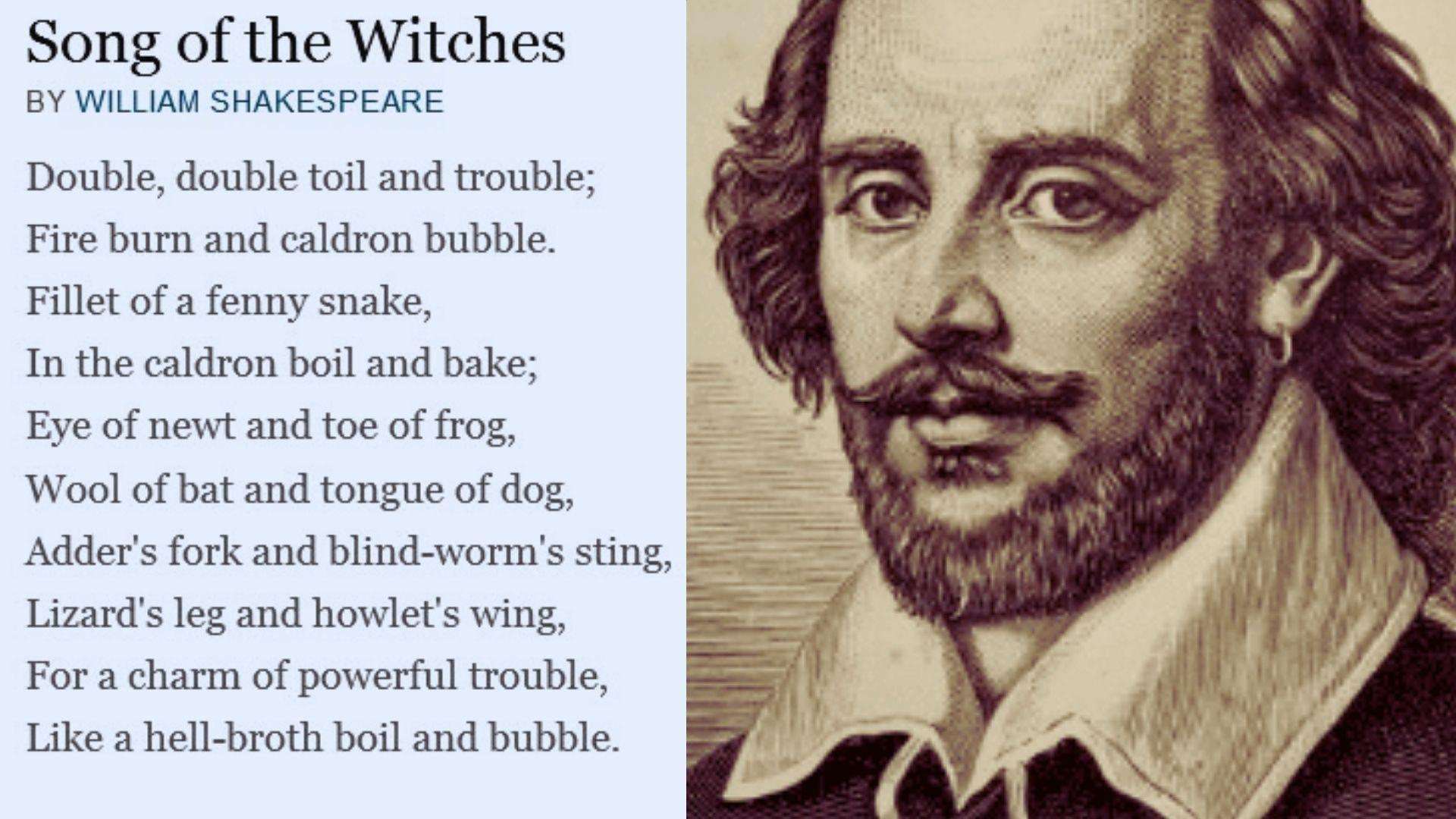 image of William Shakespeare and his poem.