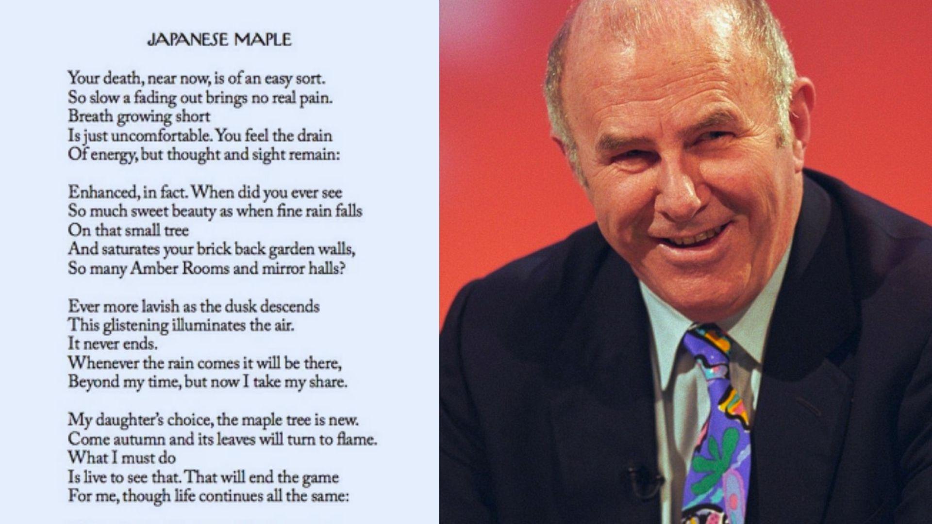 picture of Clive James and his poem.