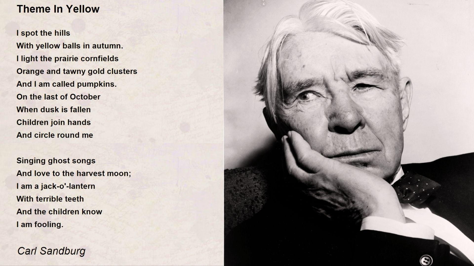picture of Carl Sandburg and his poem.