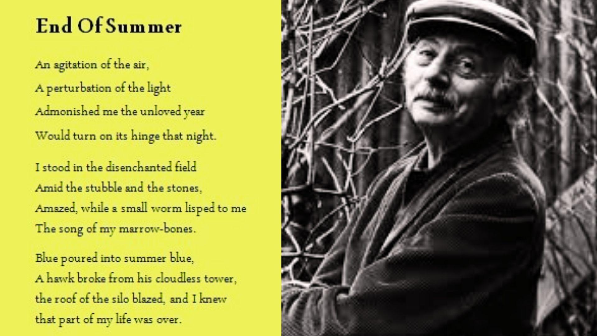 picture of poet Stanley Kunitz and his poem.