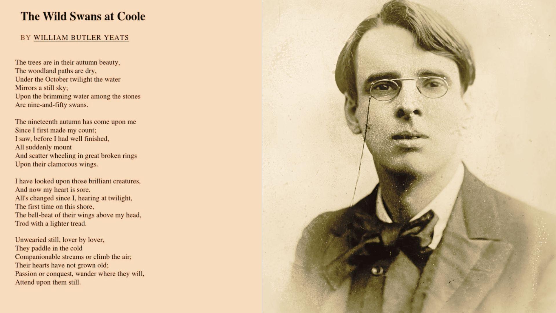 picture showing W. B. Yeats and his poem.