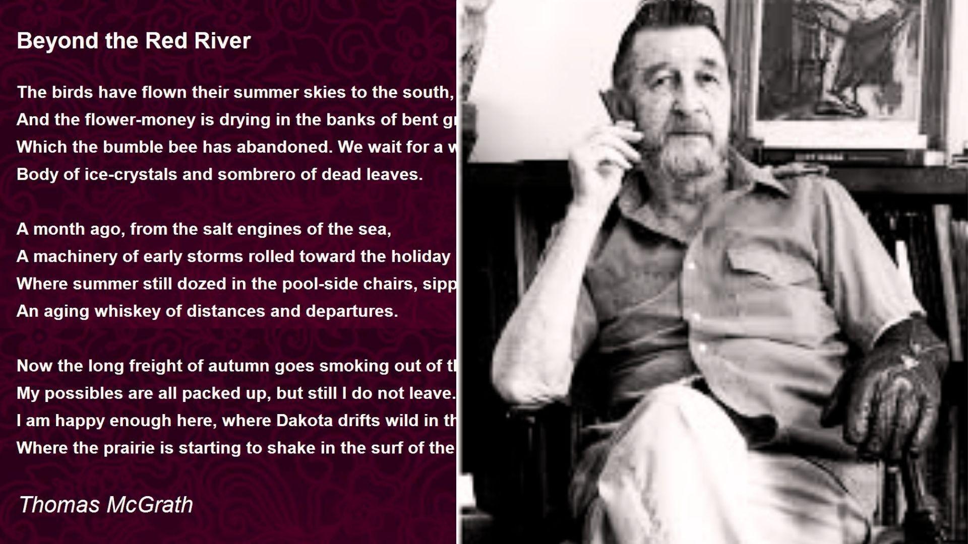 image showing Thomas McGrath and his poem.