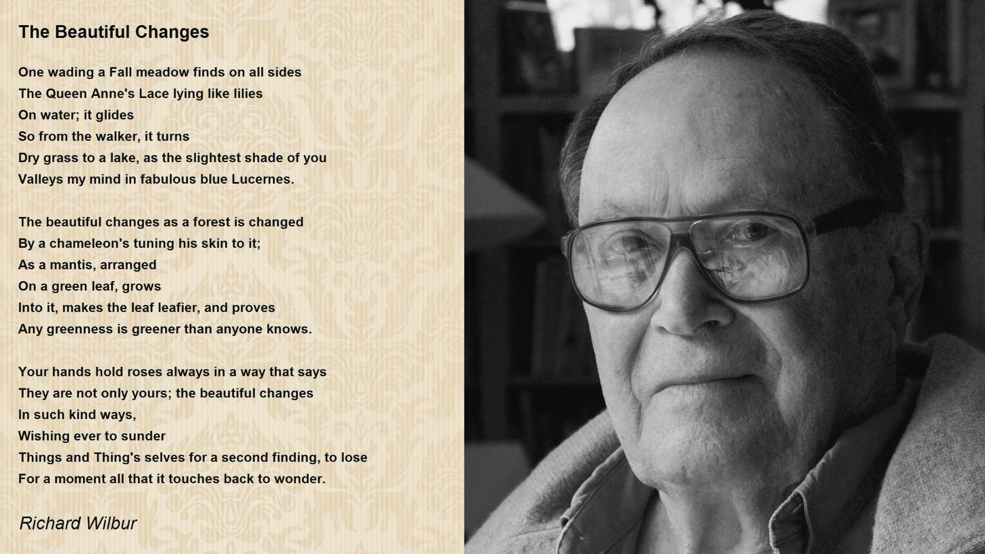 picture showing Richard Wilbur and his poem.