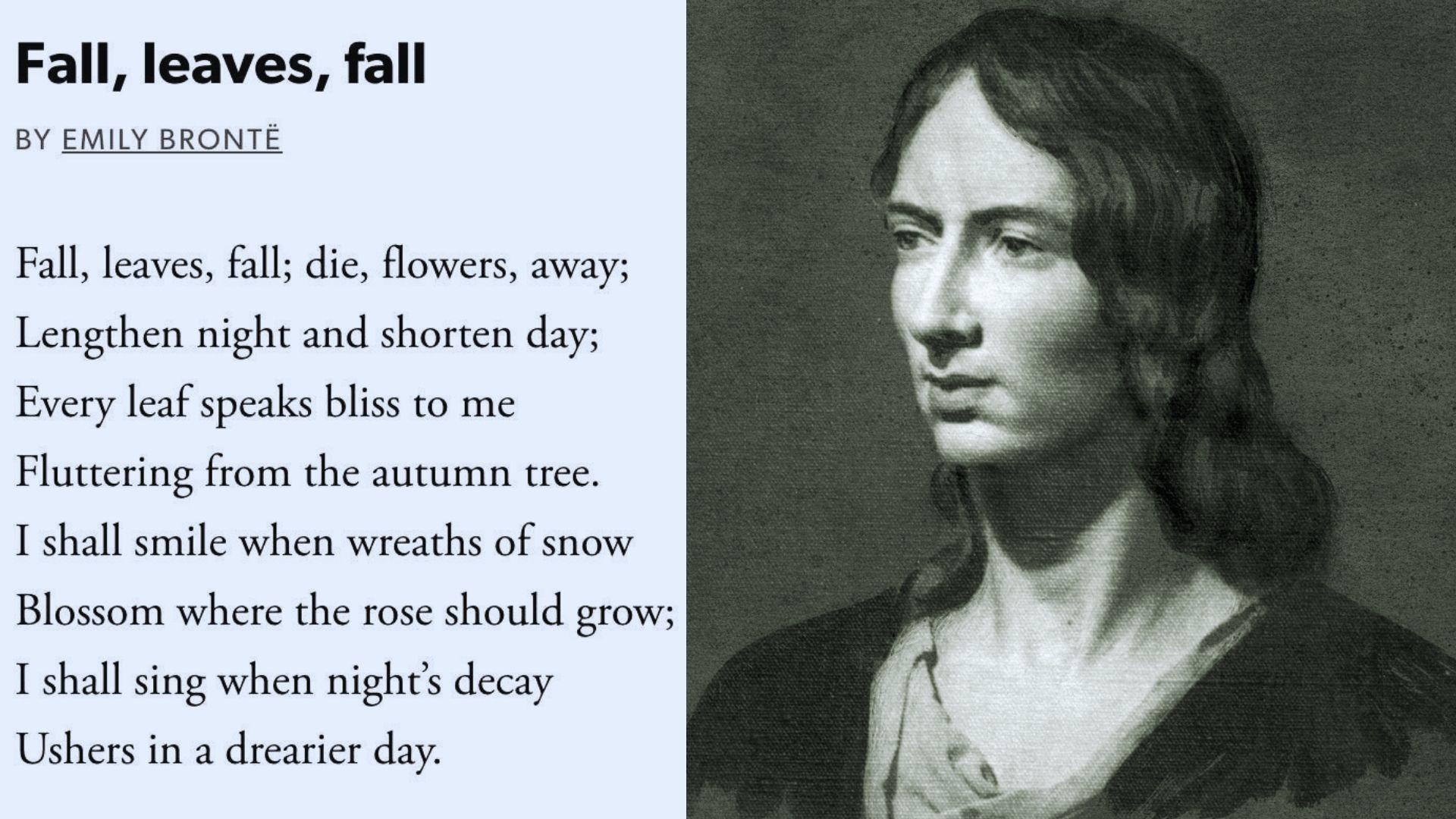 image showing Emily Bronte and her poem.